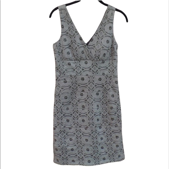 Enfocus Studio 8 Dress Light Brown Lace Floral Stretch Bodycon Empire Flattering - Picture 1 of 6